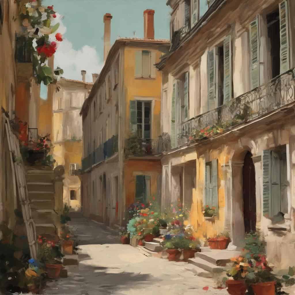 Νοητικό αντάπτο: Ανασκόπηση μεγάλων καλλιτεχνικών στιγμών σε παραδοσιακή ευρωπαϊκή γειτονιά.